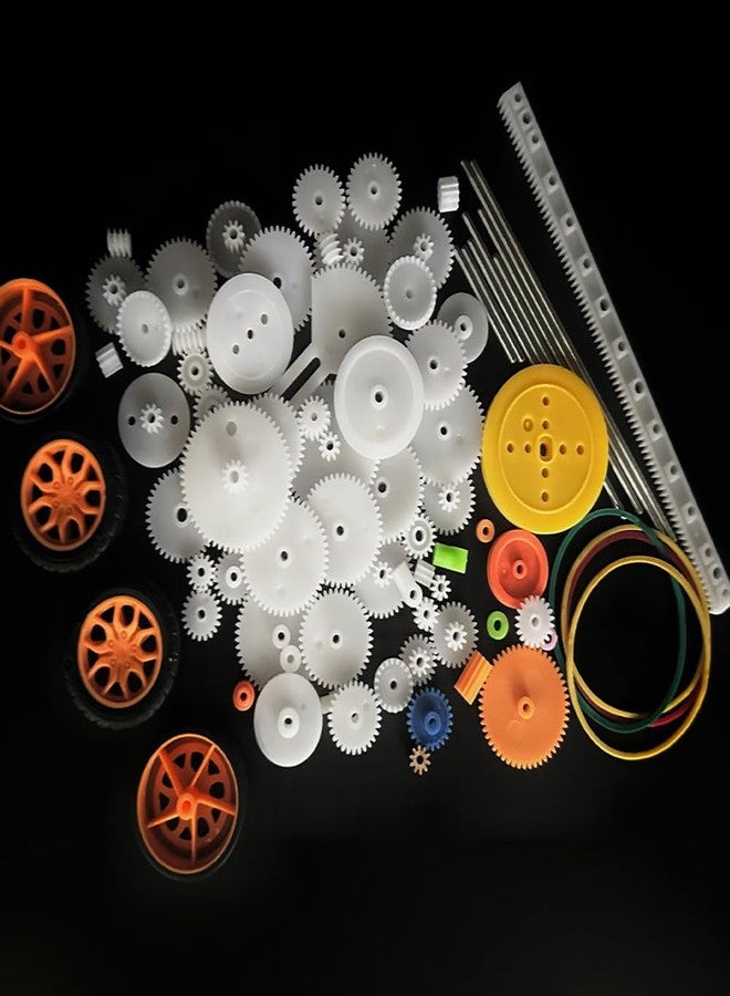 URIMPAVIDO 82PCS Plastic Gears Set Motor Gear Accessories for DC Motor DIY Model Toys RC Car Robot Gear Replacement Module 0.5 Gears Axle Tire Gear Belt Bushings Rack DIY Set - Image 5